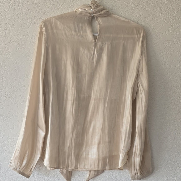 Mango Cream Tie-Neck Blouse - Picture 3 of 5